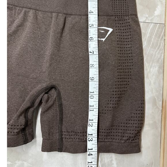 Gymshark Womens Vital Seamless 2.0 Chocolate Brown Compression Fit Shorts Small - Picture 5 of 7